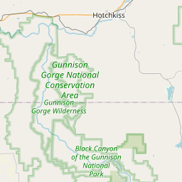 Map for Gunnison River, Colorado, white water, Chukar to North Fork