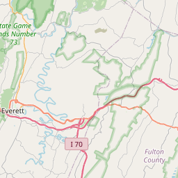 Map for Town Creek, Pennsylvania, white water, Chaneysville to I-68